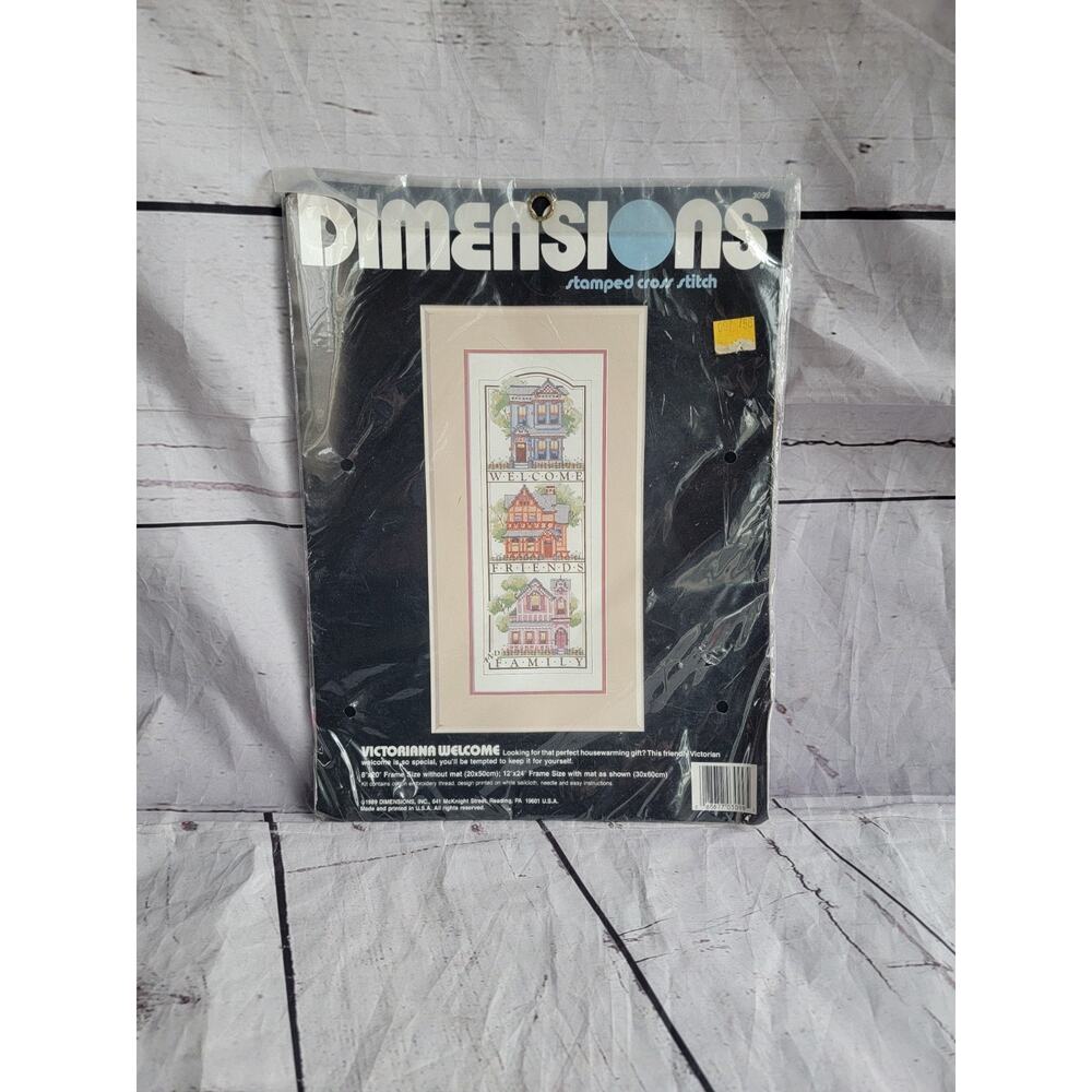 Dimensions Victorian Welcome Stamped Cross Stitch Kit #3099 - Vintage 1989